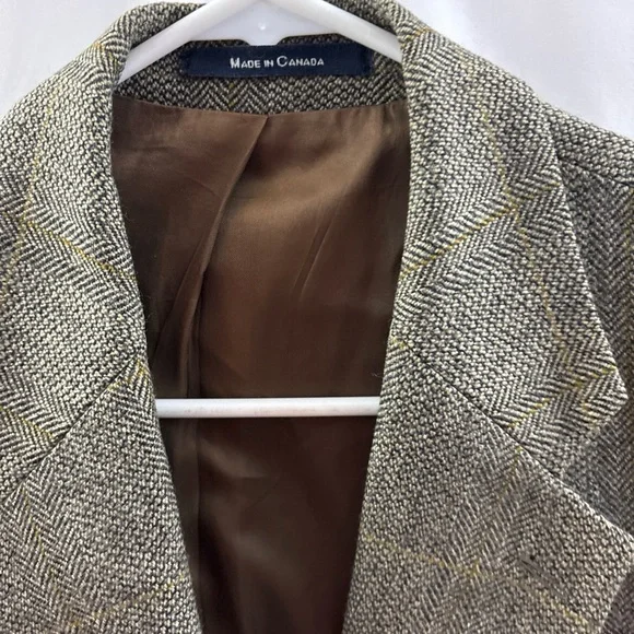 Vintage Polo Ralph Lauren Blazer Mens 40R Brown Wool Check Tweed Sport Coat - Picture 12 of 15